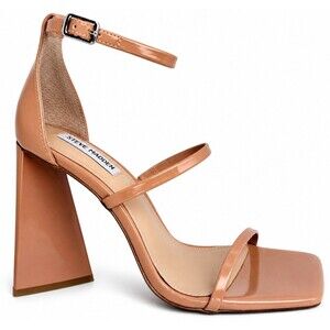 Steve Madden Tammi Nude Block Heel Ankle Strap Sandals Womens 9M Chic